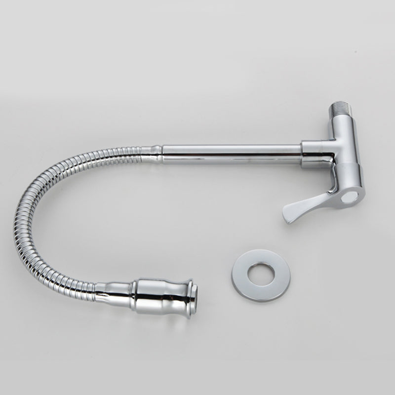 Contemporary Single Handle Kitchen Faucet 1 Hold Bar Faucet with No Sensor Clearhalo 'Home Improvement' 'home_improvement' 'home_improvement_kitchen_faucets' 'Kitchen Faucets' 'Kitchen Remodel & Kitchen Fixtures' 'Kitchen Sinks & Faucet Components' 'kitchen_faucets' 7452672