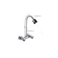 Wall Mounted Two Handles Kitchen Faucet Bronze Faucet in Chrome Clearhalo 'Home Improvement' 'home_improvement' 'home_improvement_kitchen_faucets' 'Kitchen Faucets' 'Kitchen Remodel & Kitchen Fixtures' 'Kitchen Sinks & Faucet Components' 'kitchen_faucets' 7452721