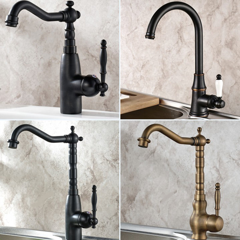 Traditional Single Level Kitchen Faucet Lead Free Standard Faucet Clearhalo 'Home Improvement' 'home_improvement' 'home_improvement_kitchen_faucets' 'Kitchen Faucets' 'Kitchen Remodel & Kitchen Fixtures' 'Kitchen Sinks & Faucet Components' 'kitchen_faucets' 7452789