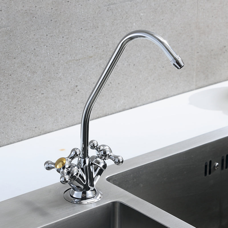 Kitchen Filtered Faucet Copper Gooseneck Kitchen Filtered Faucet Quick Connection Clearhalo 'Home Improvement' 'home_improvement' 'home_improvement_kitchen_faucets' 'Kitchen Faucets' 'Kitchen Remodel & Kitchen Fixtures' 'Kitchen Sinks & Faucet Components' 'kitchen_faucets' 7453778
