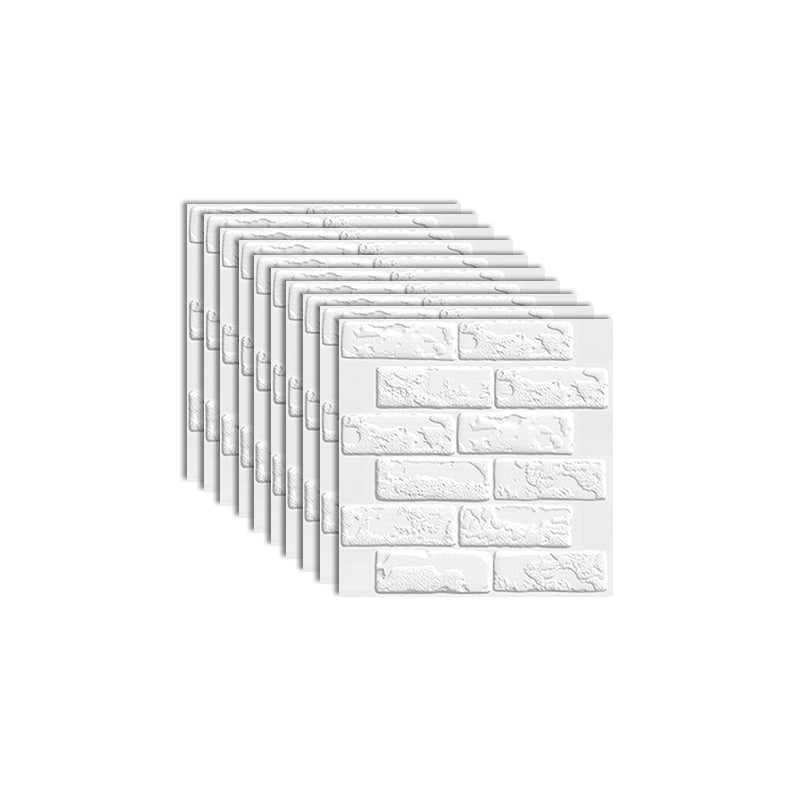3D Embossed Backsplash Panels Plastic Backsplash Panels with Waterproof White 10-Piece Set Clearhalo 'Flooring 'Home Improvement' 'home_improvement' 'home_improvement_wall_paneling' 'Wall Paneling' 'wall_paneling' 'Walls & Ceilings' Walls and Ceiling' 7453836