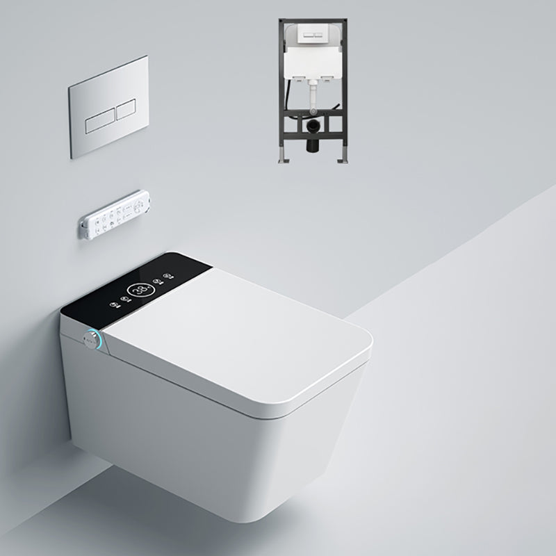 Antimicrobial Wall Mounted Bidet Smart Bidet with Heated Seat Toilet with Water Tank White Black Clearhalo 'Bathroom Remodel & Bathroom Fixtures' 'Bidets' 'Home Improvement' 'home_improvement' 'home_improvement_bidets' 'Toilets & Bidets' 7453944