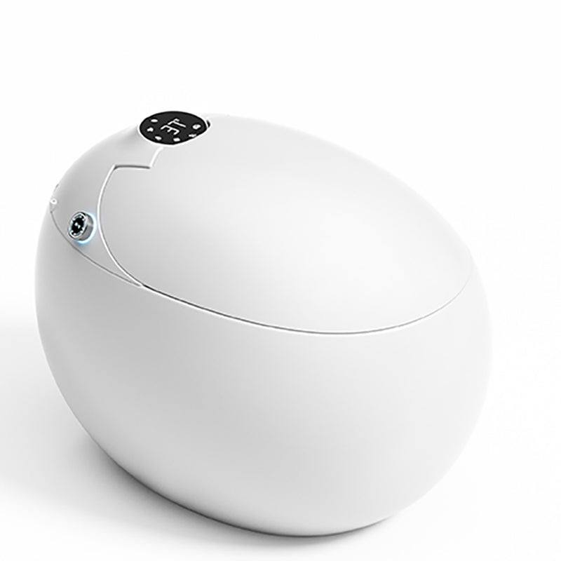 Contemporary Floor Standing Bidet Round White Heated Seat Warm Air Dryer Automatic Lid( Top Configuration) 16" Clearhalo 'Bathroom Remodel & Bathroom Fixtures' 'Bidets' 'Home Improvement' 'home_improvement' 'home_improvement_bidets' 'Toilets & Bidets' 7453962