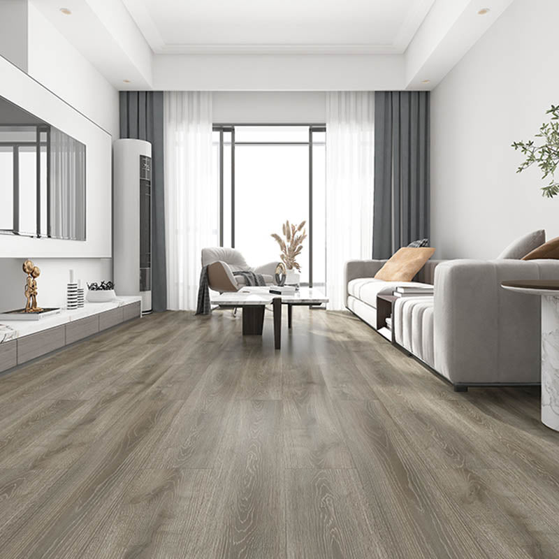 Modern Style Laminate Floor Wooden Waterproof Scratch Resistant Laminate Floor Warm Gray Clearhalo 'Flooring 'Home Improvement' 'home_improvement' 'home_improvement_laminate_flooring' 'Laminate Flooring' 'laminate_flooring' Walls and Ceiling' 7454041