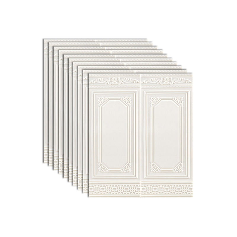 Scratch Resistance 3D Wainscoting Peel and Stick Indoor Wallboard White 10-Piece Set Clearhalo 'Flooring 'Home Improvement' 'home_improvement' 'home_improvement_wall_paneling' 'Wall Paneling' 'wall_paneling' 'Walls & Ceilings' Walls and Ceiling' 7454289