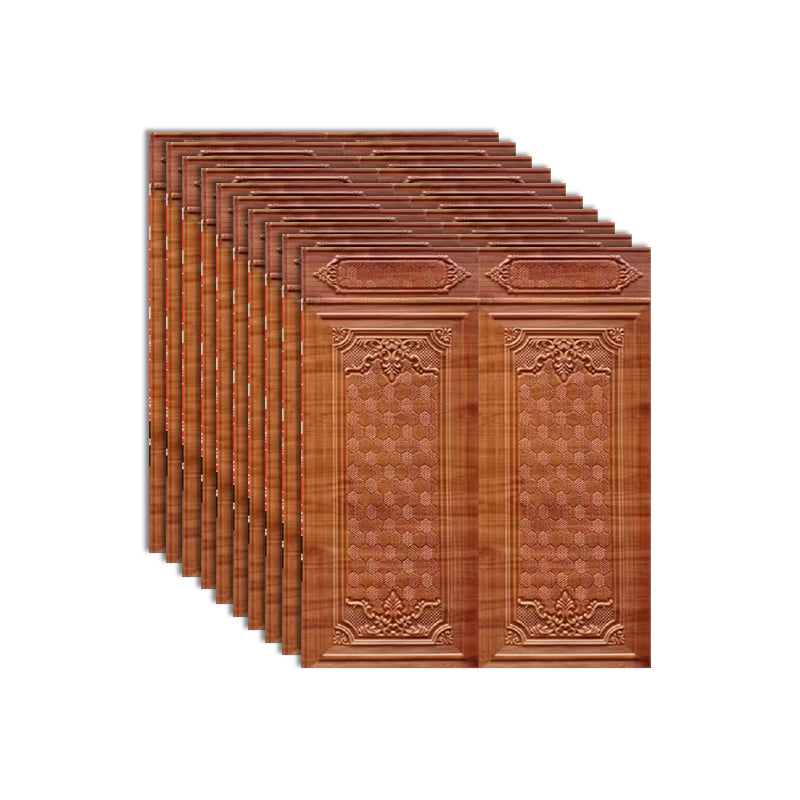 Scratch Resistance 3D Wainscoting Peel and Stick Indoor Wallboard Brick Red 10-Piece Set Clearhalo 'Flooring 'Home Improvement' 'home_improvement' 'home_improvement_wall_paneling' 'Wall Paneling' 'wall_paneling' 'Walls & Ceilings' Walls and Ceiling' 7454309