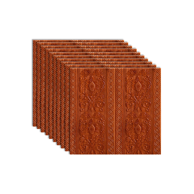 Scratch Resistance 3D Wainscoting Peel and Stick Indoor Wallboard Rust Red 10-Piece Set Clearhalo 'Flooring 'Home Improvement' 'home_improvement' 'home_improvement_wall_paneling' 'Wall Paneling' 'wall_paneling' 'Walls & Ceilings' Walls and Ceiling' 7454312