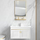 Glam Single Sink Bath Vanity Wall Mount White Metal Base Sink Vanity Clearhalo 'Bathroom Remodel & Bathroom Fixtures' 'Bathroom Vanities' 'bathroom_vanities' 'Home Improvement' 'home_improvement' 'home_improvement_bathroom_vanities' 7454713