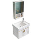 Glam Single Sink Bath Vanity Wall Mount White Metal Base Sink Vanity Vanity & Faucet & Mirror Cabinet 20"L x 12"W x 16"H Square Mirror Clearhalo 'Bathroom Remodel & Bathroom Fixtures' 'Bathroom Vanities' 'bathroom_vanities' 'Home Improvement' 'home_improvement' 'home_improvement_bathroom_vanities' 7454733
