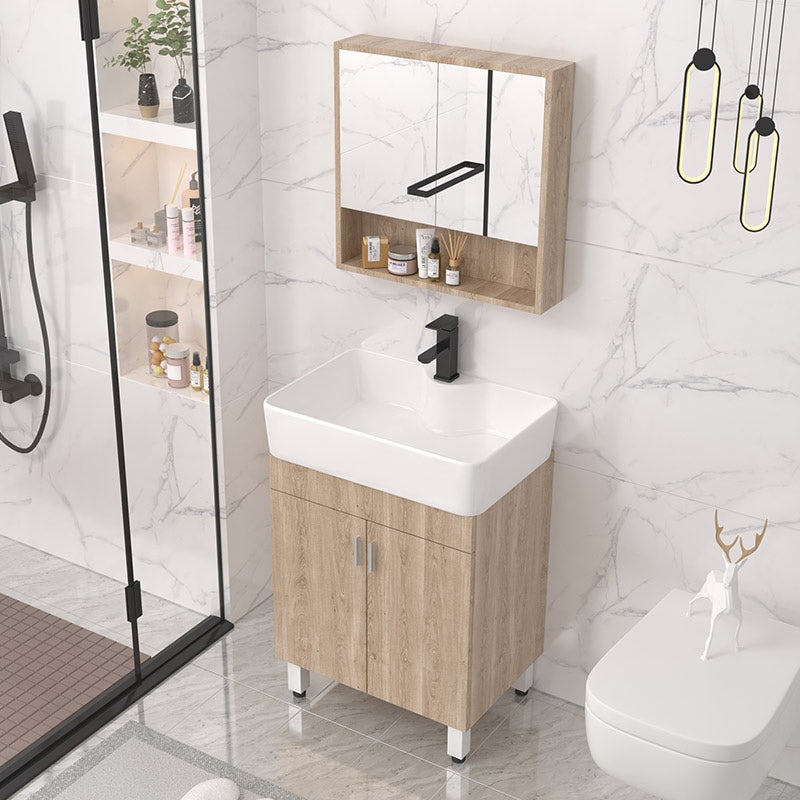 Modern Wood Bathroom Vanity Set Freestanding Single-Sink Bathroom Sink Vanity Clearhalo 'Bathroom Remodel & Bathroom Fixtures' 'Bathroom Vanities' 'bathroom_vanities' 'Home Improvement' 'home_improvement' 'home_improvement_bathroom_vanities' 7454758