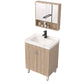 Modern Wood Bathroom Vanity Set Freestanding Single-Sink Bathroom Sink Vanity Vanity & Faucet & Mirror Cabinet 24"L x 16"W x 32"H Clearhalo 'Bathroom Remodel & Bathroom Fixtures' 'Bathroom Vanities' 'bathroom_vanities' 'Home Improvement' 'home_improvement' 'home_improvement_bathroom_vanities' 7454777