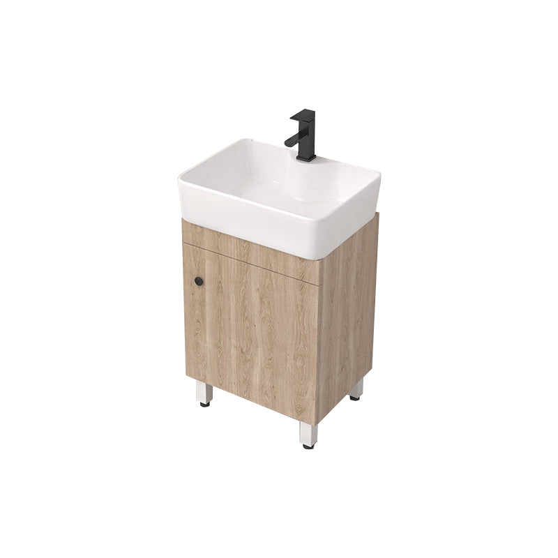 Modern Wood Bathroom Vanity Set Freestanding Single-Sink Bathroom Sink Vanity Vanity & Faucet 19"L x 15"W x 33"H Clearhalo 'Bathroom Remodel & Bathroom Fixtures' 'Bathroom Vanities' 'bathroom_vanities' 'Home Improvement' 'home_improvement' 'home_improvement_bathroom_vanities' 7454780