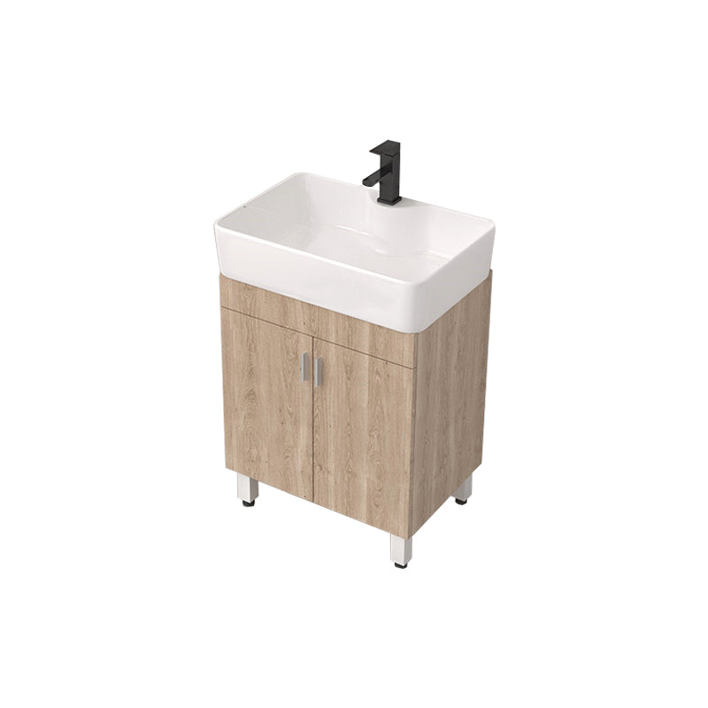 Modern Wood Bathroom Vanity Set Freestanding Single-Sink Bathroom Sink Vanity Vanity & Faucet 24"L x 16"W x 33"H Clearhalo 'Bathroom Remodel & Bathroom Fixtures' 'Bathroom Vanities' 'bathroom_vanities' 'Home Improvement' 'home_improvement' 'home_improvement_bathroom_vanities' 7454782