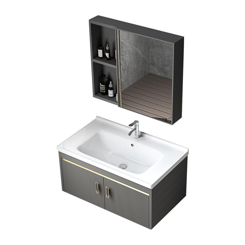 Wall Mount Bathroom Sink Vanity Glam Faucet Included Bathroom Vanity Clearhalo 'Bathroom Remodel & Bathroom Fixtures' 'Bathroom Vanities' 'bathroom_vanities' 'Home Improvement' 'home_improvement' 'home_improvement_bathroom_vanities' 7455046