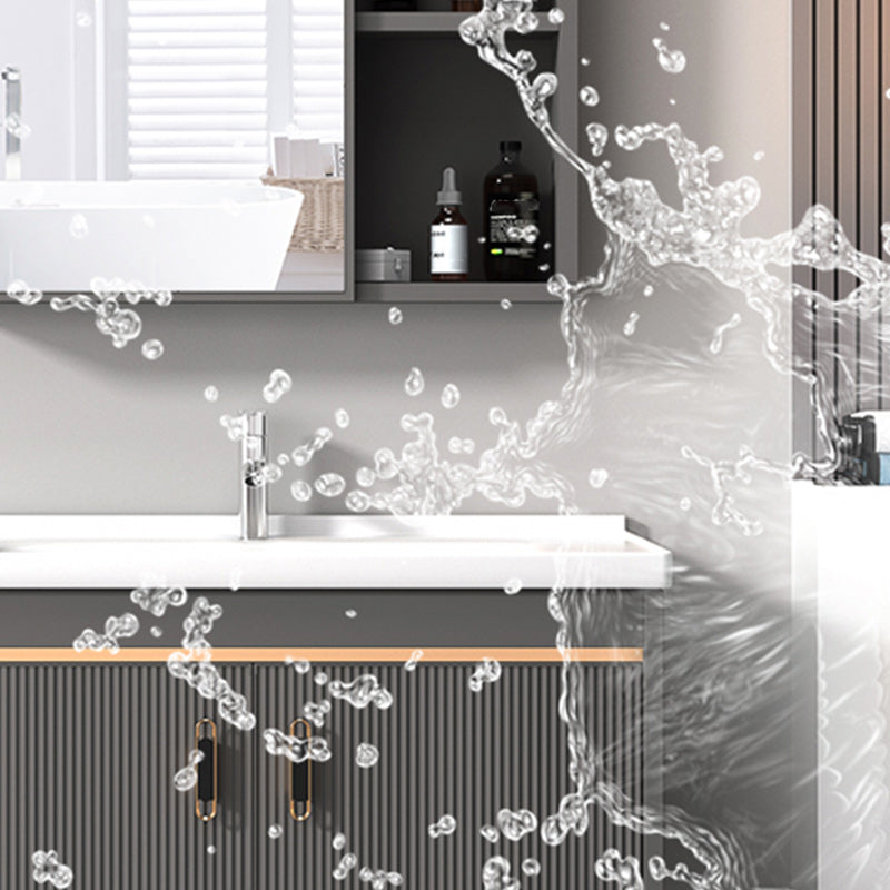 Wall Mount Bathroom Sink Vanity Glam Faucet Included Bathroom Vanity Clearhalo 'Bathroom Remodel & Bathroom Fixtures' 'Bathroom Vanities' 'bathroom_vanities' 'Home Improvement' 'home_improvement' 'home_improvement_bathroom_vanities' 7455050