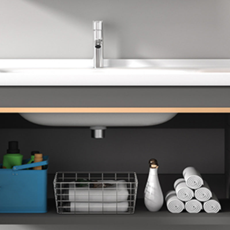 Wall Mount Bathroom Sink Vanity Glam Faucet Included Bathroom Vanity Clearhalo 'Bathroom Remodel & Bathroom Fixtures' 'Bathroom Vanities' 'bathroom_vanities' 'Home Improvement' 'home_improvement' 'home_improvement_bathroom_vanities' 7455052