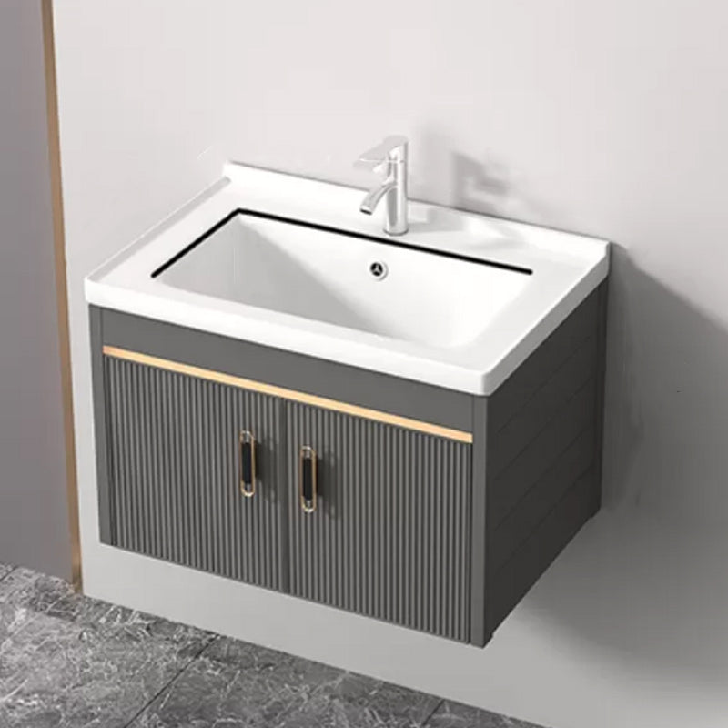 Wall Mount Bathroom Sink Vanity Glam Faucet Included Bathroom Vanity Vanity & Faucet 24"L x 16"W x 16"H Ceramic Clearhalo 'Bathroom Remodel & Bathroom Fixtures' 'Bathroom Vanities' 'bathroom_vanities' 'Home Improvement' 'home_improvement' 'home_improvement_bathroom_vanities' 7455063