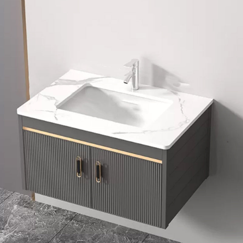 Wall Mount Bathroom Sink Vanity Glam Faucet Included Bathroom Vanity Vanity & Faucet 28"L x 19"W x 16"H Stone Clearhalo 'Bathroom Remodel & Bathroom Fixtures' 'Bathroom Vanities' 'bathroom_vanities' 'Home Improvement' 'home_improvement' 'home_improvement_bathroom_vanities' 7455064