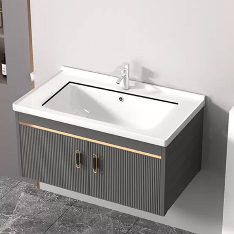 Wall Mount Bathroom Sink Vanity Glam Faucet Included Bathroom Vanity Vanity & Faucet 31"L x 19"W x 16"H Ceramic Clearhalo 'Bathroom Remodel & Bathroom Fixtures' 'Bathroom Vanities' 'bathroom_vanities' 'Home Improvement' 'home_improvement' 'home_improvement_bathroom_vanities' 7455067