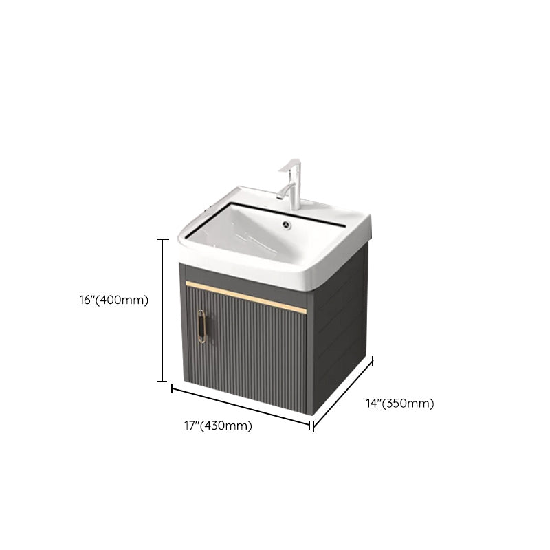 Wall Mount Bathroom Sink Vanity Glam Faucet Included Bathroom Vanity Clearhalo 'Bathroom Remodel & Bathroom Fixtures' 'Bathroom Vanities' 'bathroom_vanities' 'Home Improvement' 'home_improvement' 'home_improvement_bathroom_vanities' 7455071