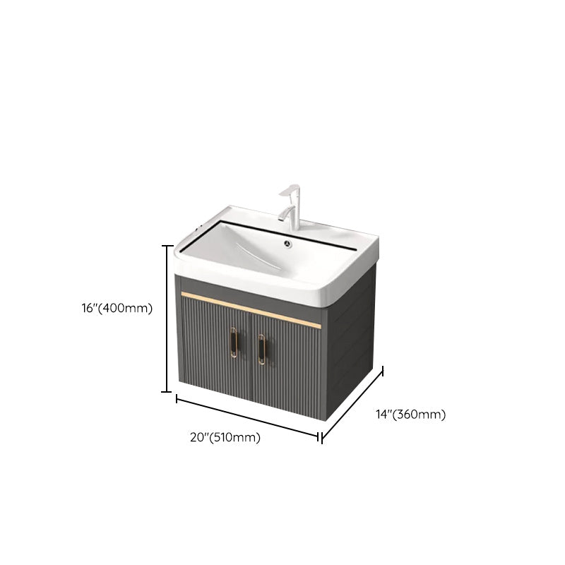 Wall Mount Bathroom Sink Vanity Glam Faucet Included Bathroom Vanity Clearhalo 'Bathroom Remodel & Bathroom Fixtures' 'Bathroom Vanities' 'bathroom_vanities' 'Home Improvement' 'home_improvement' 'home_improvement_bathroom_vanities' 7455072