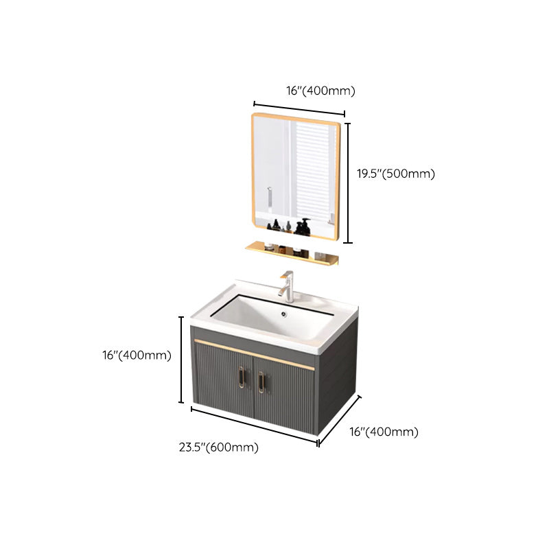 Wall Mount Bathroom Sink Vanity Glam Faucet Included Bathroom Vanity Clearhalo 'Bathroom Remodel & Bathroom Fixtures' 'Bathroom Vanities' 'bathroom_vanities' 'Home Improvement' 'home_improvement' 'home_improvement_bathroom_vanities' 7455081