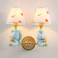 Cartoon Sleeping Pony Sconce Light Single Light Resin Wall Lamp with Fabric Shade for Child Bedroom 2.0 Blue Clearhalo 'Wall Lamps & Sconces' 'Wall Lights' Lighting' 74611