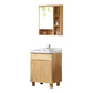 Wood Modern Bathroom Vanity Freestanding Sink Vanity with Mirror Vanity & Faucet & Mirror Cabinet 24"L x 19"W x 32"H Clearhalo 'Bathroom Remodel & Bathroom Fixtures' 'Bathroom Vanities' 'bathroom_vanities' 'Home Improvement' 'home_improvement' 'home_improvement_bathroom_vanities' 7462846