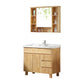 Wood Modern Bathroom Vanity Freestanding Sink Vanity with Mirror Vanity & Faucet & Mirror Cabinet 36"L x 19"W x 32"H Clearhalo 'Bathroom Remodel & Bathroom Fixtures' 'Bathroom Vanities' 'bathroom_vanities' 'Home Improvement' 'home_improvement' 'home_improvement_bathroom_vanities' 7462848