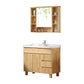 Wood Modern Bathroom Vanity Freestanding Sink Vanity with Mirror Vanity & Faucet & Mirror Cabinet 48"L x 19"W x 32"H Clearhalo 'Bathroom Remodel & Bathroom Fixtures' 'Bathroom Vanities' 'bathroom_vanities' 'Home Improvement' 'home_improvement' 'home_improvement_bathroom_vanities' 7462852