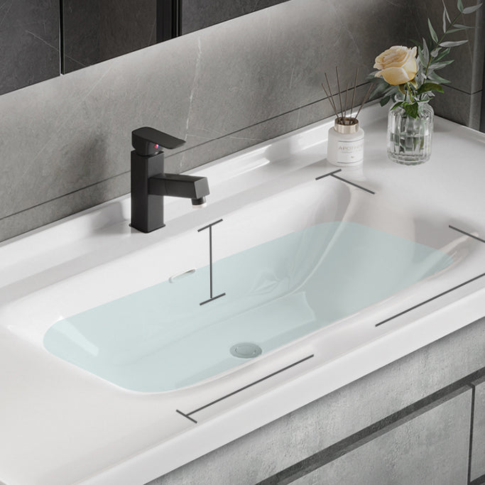 Gray Modern Bathroom Vanity Single-Sink Rectangular Wall Mount Vanity Set Clearhalo 'Bathroom Remodel & Bathroom Fixtures' 'Bathroom Vanities' 'bathroom_vanities' 'Home Improvement' 'home_improvement' 'home_improvement_bathroom_vanities' 7462921