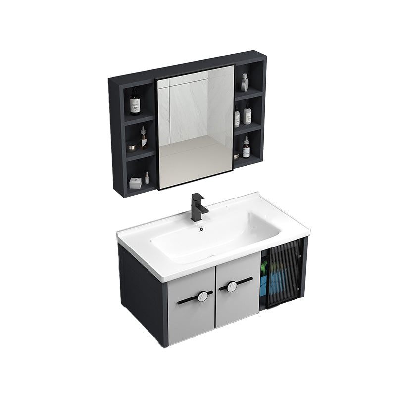 Modern Single Sink Vanity Metal Frame Rectangular Vanity Set Vanity & Faucet & Mirror Cabinet https: res.litfad.com site img item 2023 02 11 7462941 1200x1200.jpg Clearhalo 'Bathroom Remodel & Bathroom Fixtures' 'Bathroom Vanities' 'bathroom_vanities' 'Home Improvement' 'home_improvement' 'home_improvement_bathroom_vanities' 7462941