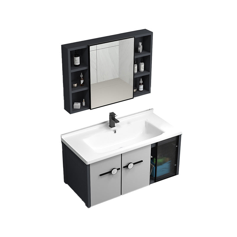 Modern Single Sink Vanity Metal Frame Rectangular Vanity Set Vanity & Faucet & Mirror Cabinet https: res.litfad.com site img item 2023 02 03 7462943 1200x1200.jpg Clearhalo 'Bathroom Remodel & Bathroom Fixtures' 'Bathroom Vanities' 'bathroom_vanities' 'Home Improvement' 'home_improvement' 'home_improvement_bathroom_vanities' 7462943