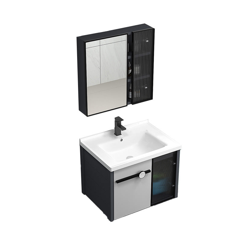 Modern Single Sink Vanity Metal Frame Rectangular Vanity Set Vanity & Faucet & Mirror Cabinet https: res.litfad.com site img item 2023 02 20 7462950 1200x1200.jpg Clearhalo 'Bathroom Remodel & Bathroom Fixtures' 'Bathroom Vanities' 'bathroom_vanities' 'Home Improvement' 'home_improvement' 'home_improvement_bathroom_vanities' 7462950