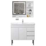 Modern Sink Vanity Freestanding Wood Bathroom Sink Vanity with Mirror Clearhalo 'Bathroom Remodel & Bathroom Fixtures' 'Bathroom Vanities' 'bathroom_vanities' 'Home Improvement' 'home_improvement' 'home_improvement_bathroom_vanities' 7462969