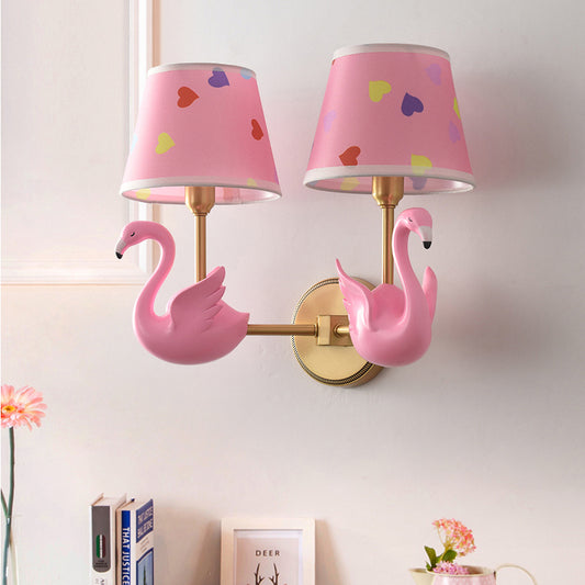 Modern Coolie Shade Wall Light Single Head Candy Colored Wall Lamp with Animal for Baby Room Clearhalo 'Wall Lamps & Sconces' 'Wall Lights' Lighting' 74634