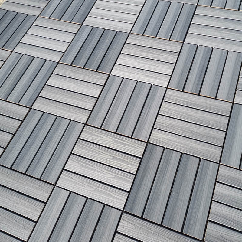 Classical Deck Tile Interlocking Wood Outdoor Flooring Flooring Tile Grey Blue 10.7 sq ft. - 11 Pieces Clearhalo 'Home Improvement' 'home_improvement' 'home_improvement_outdoor_deck_tiles_planks' 'Outdoor Deck Tiles & Planks' 'Outdoor Flooring & Tile' 'Outdoor Remodel' 'outdoor_deck_tiles_planks' 7465051