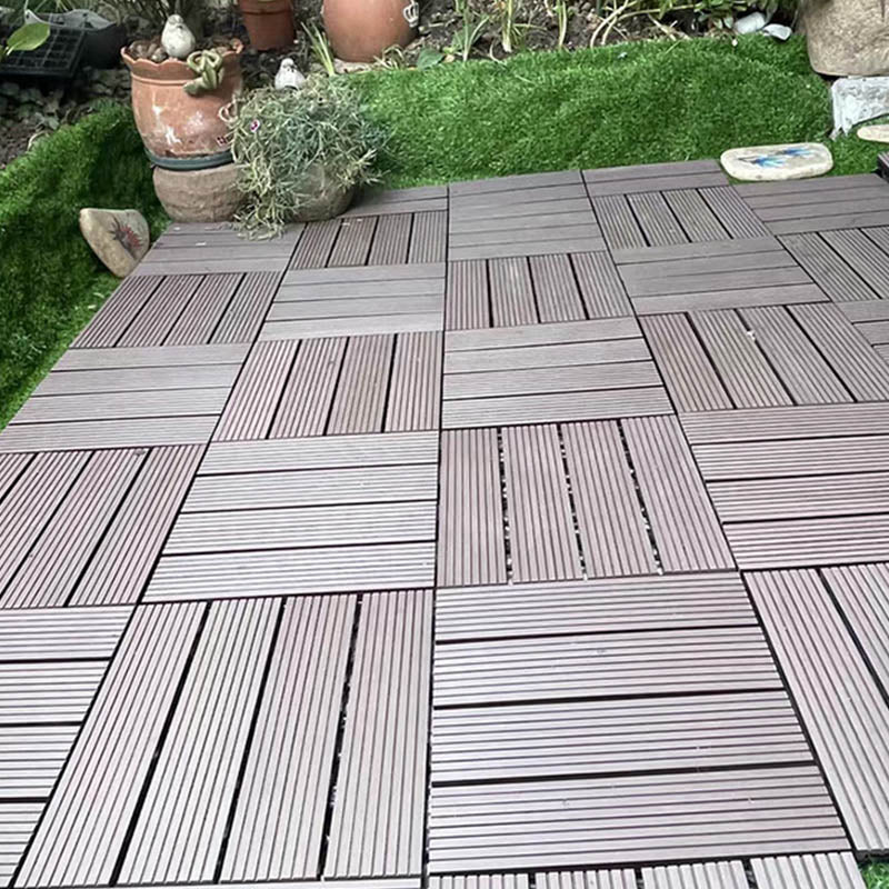Classical Square Decking Tiles Solid Color Composite Patio Flooring Tiles 12" x 12" Coffee Clearhalo 'Home Improvement' 'home_improvement' 'home_improvement_outdoor_deck_tiles_planks' 'Outdoor Deck Tiles & Planks' 'Outdoor Flooring & Tile' 'Outdoor Remodel' 'outdoor_deck_tiles_planks' 7465188