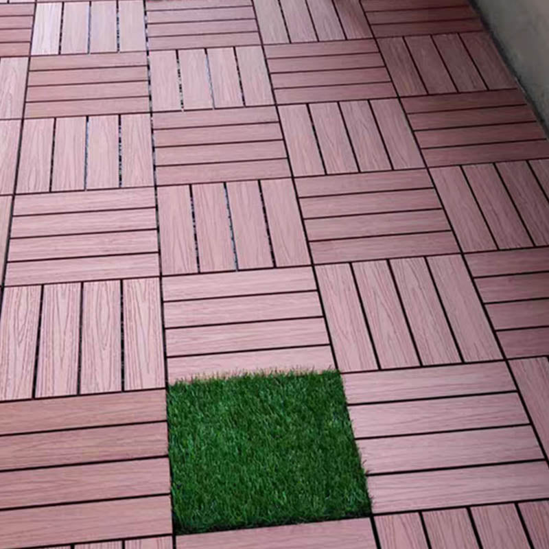 Classical Square Decking Tiles Solid Color Composite Patio Flooring Tiles 12" x 12" Red Brown Clearhalo 'Home Improvement' 'home_improvement' 'home_improvement_outdoor_deck_tiles_planks' 'Outdoor Deck Tiles & Planks' 'Outdoor Flooring & Tile' 'Outdoor Remodel' 'outdoor_deck_tiles_planks' 7465192