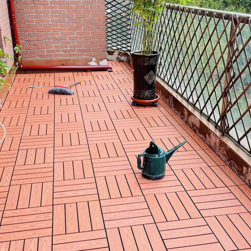 Classical Square Decking Tiles Solid Color Composite Patio Flooring Tiles 12" x 12" Yellow Brown Clearhalo 'Home Improvement' 'home_improvement' 'home_improvement_outdoor_deck_tiles_planks' 'Outdoor Deck Tiles & Planks' 'Outdoor Flooring & Tile' 'Outdoor Remodel' 'outdoor_deck_tiles_planks' 7465199