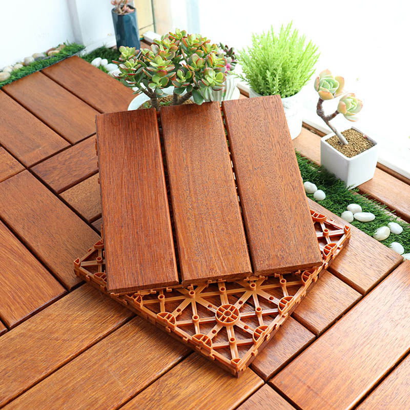 Classic Wood Deck Tiles Interlocking Composite Patio Flooring Tiles 12" x 12" Yellow Brown Clearhalo 'Home Improvement' 'home_improvement' 'home_improvement_outdoor_deck_tiles_planks' 'Outdoor Deck Tiles & Planks' 'Outdoor Flooring & Tile' 'Outdoor Remodel' 'outdoor_deck_tiles_planks' 7465209