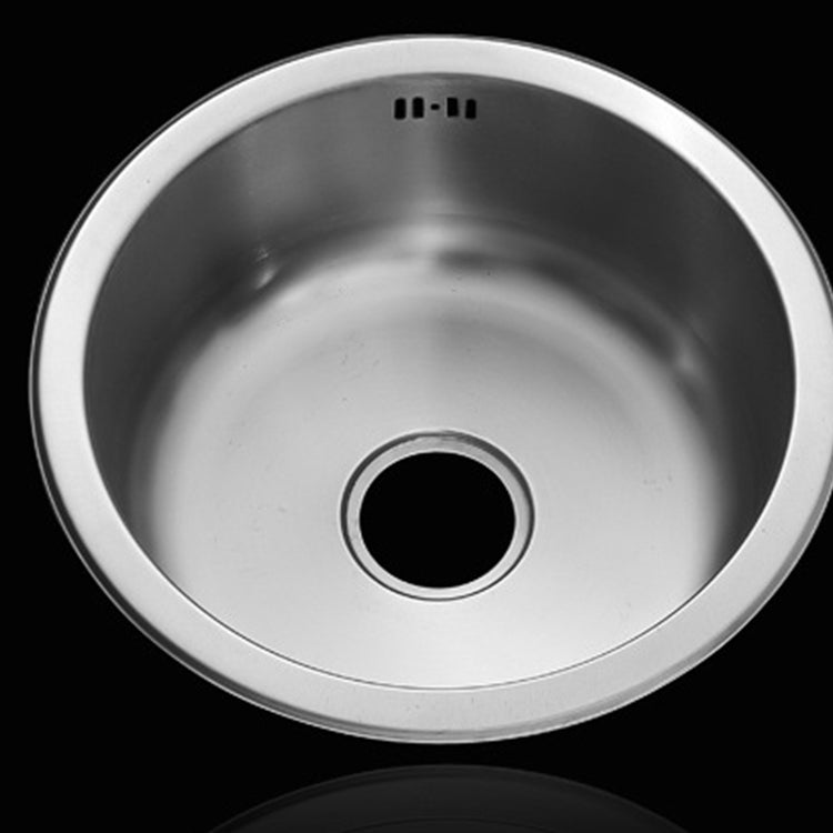 Round Single Bowl Kitchen Sink Stainless Steel Sink with Drain Strainer Kit Clearhalo 'Home Improvement' 'home_improvement' 'home_improvement_kitchen_sinks' 'Kitchen Remodel & Kitchen Fixtures' 'Kitchen Sinks & Faucet Components' 'Kitchen Sinks' 'kitchen_sinks' 7465288