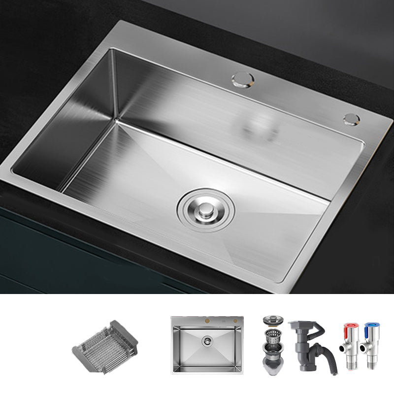 Soundproof Kitchen Sink Overflow Hole Design Stainless Steel Kitchen Sink with Faucet 23"L x 18"W x 9"H None Clearhalo 'Home Improvement' 'home_improvement' 'home_improvement_kitchen_sinks' 'Kitchen Remodel & Kitchen Fixtures' 'Kitchen Sinks & Faucet Components' 'Kitchen Sinks' 'kitchen_sinks' 7465384