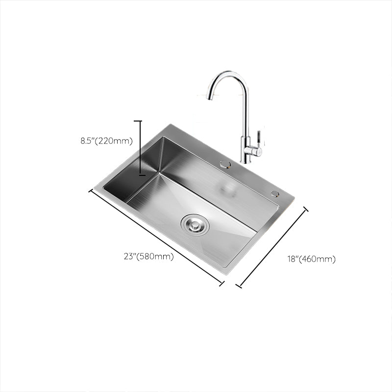 Soundproof Kitchen Sink Overflow Hole Design Stainless Steel Kitchen Sink with Faucet Clearhalo 'Home Improvement' 'home_improvement' 'home_improvement_kitchen_sinks' 'Kitchen Remodel & Kitchen Fixtures' 'Kitchen Sinks & Faucet Components' 'Kitchen Sinks' 'kitchen_sinks' 7465387