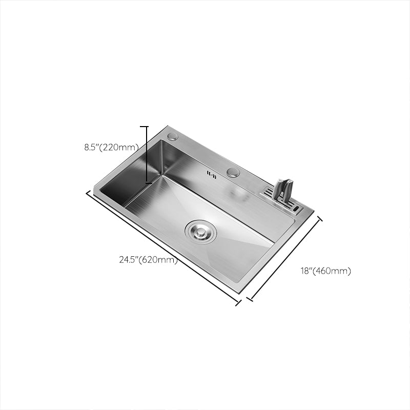Soundproof Kitchen Sink Overflow Hole Design Stainless Steel Kitchen Sink with Faucet Clearhalo 'Home Improvement' 'home_improvement' 'home_improvement_kitchen_sinks' 'Kitchen Remodel & Kitchen Fixtures' 'Kitchen Sinks & Faucet Components' 'Kitchen Sinks' 'kitchen_sinks' 7465389