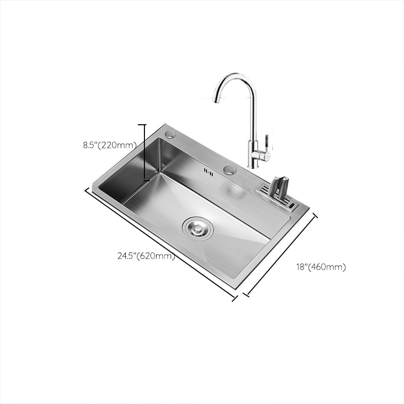 Soundproof Kitchen Sink Overflow Hole Design Stainless Steel Kitchen Sink with Faucet Clearhalo 'Home Improvement' 'home_improvement' 'home_improvement_kitchen_sinks' 'Kitchen Remodel & Kitchen Fixtures' 'Kitchen Sinks & Faucet Components' 'Kitchen Sinks' 'kitchen_sinks' 7465390