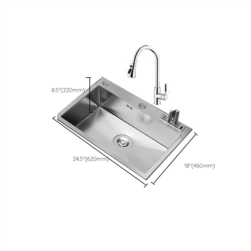 Soundproof Kitchen Sink Overflow Hole Design Stainless Steel Kitchen Sink with Faucet Clearhalo 'Home Improvement' 'home_improvement' 'home_improvement_kitchen_sinks' 'Kitchen Remodel & Kitchen Fixtures' 'Kitchen Sinks & Faucet Components' 'Kitchen Sinks' 'kitchen_sinks' 7465391
