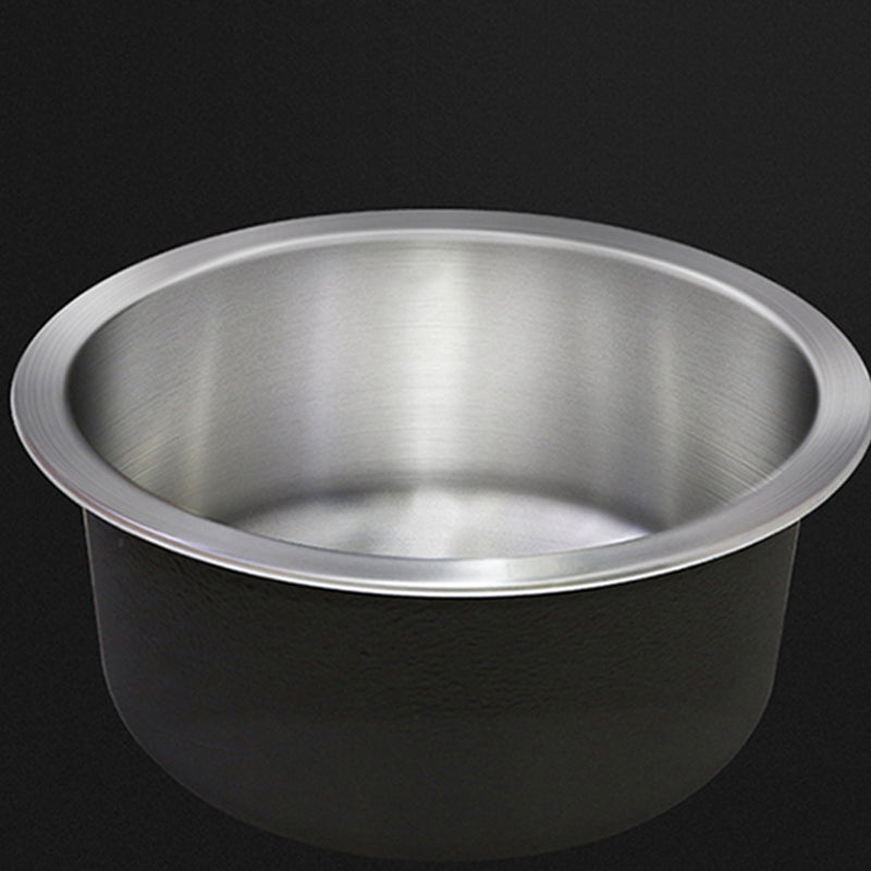 Contemporary Single Bowl Kitchen Sink Round Stainless Steel Sink with Drain Strainer Kit Clearhalo 'Home Improvement' 'home_improvement' 'home_improvement_kitchen_sinks' 'Kitchen Remodel & Kitchen Fixtures' 'Kitchen Sinks & Faucet Components' 'Kitchen Sinks' 'kitchen_sinks' 7465407