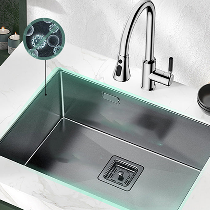 Soundproof Kitchen Sink Overflow Hole Design Stainless Steel Kitchen Sink Clearhalo 'Home Improvement' 'home_improvement' 'home_improvement_kitchen_sinks' 'Kitchen Remodel & Kitchen Fixtures' 'Kitchen Sinks & Faucet Components' 'Kitchen Sinks' 'kitchen_sinks' 7465418