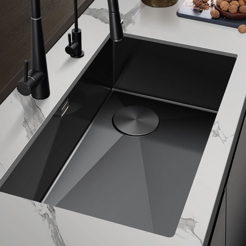 Modern Style Kitchen Sink Noise-cancelling Design Undermount Kitchen Sink with Faucet Clearhalo 'Home Improvement' 'home_improvement' 'home_improvement_kitchen_sinks' 'Kitchen Remodel & Kitchen Fixtures' 'Kitchen Sinks & Faucet Components' 'Kitchen Sinks' 'kitchen_sinks' 7465477